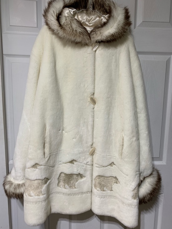 Penmans Jackets & Blazers - Vintage hooded, faux fur coat w/ bear hem trim plus size
